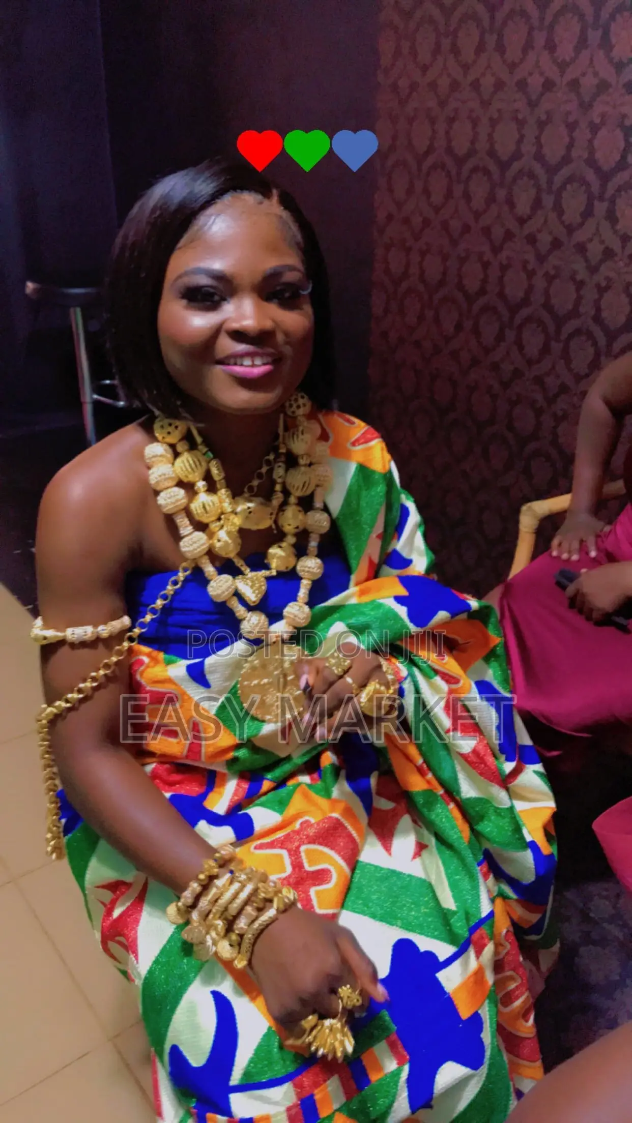 Golden Beads Kente Accessories for Rent