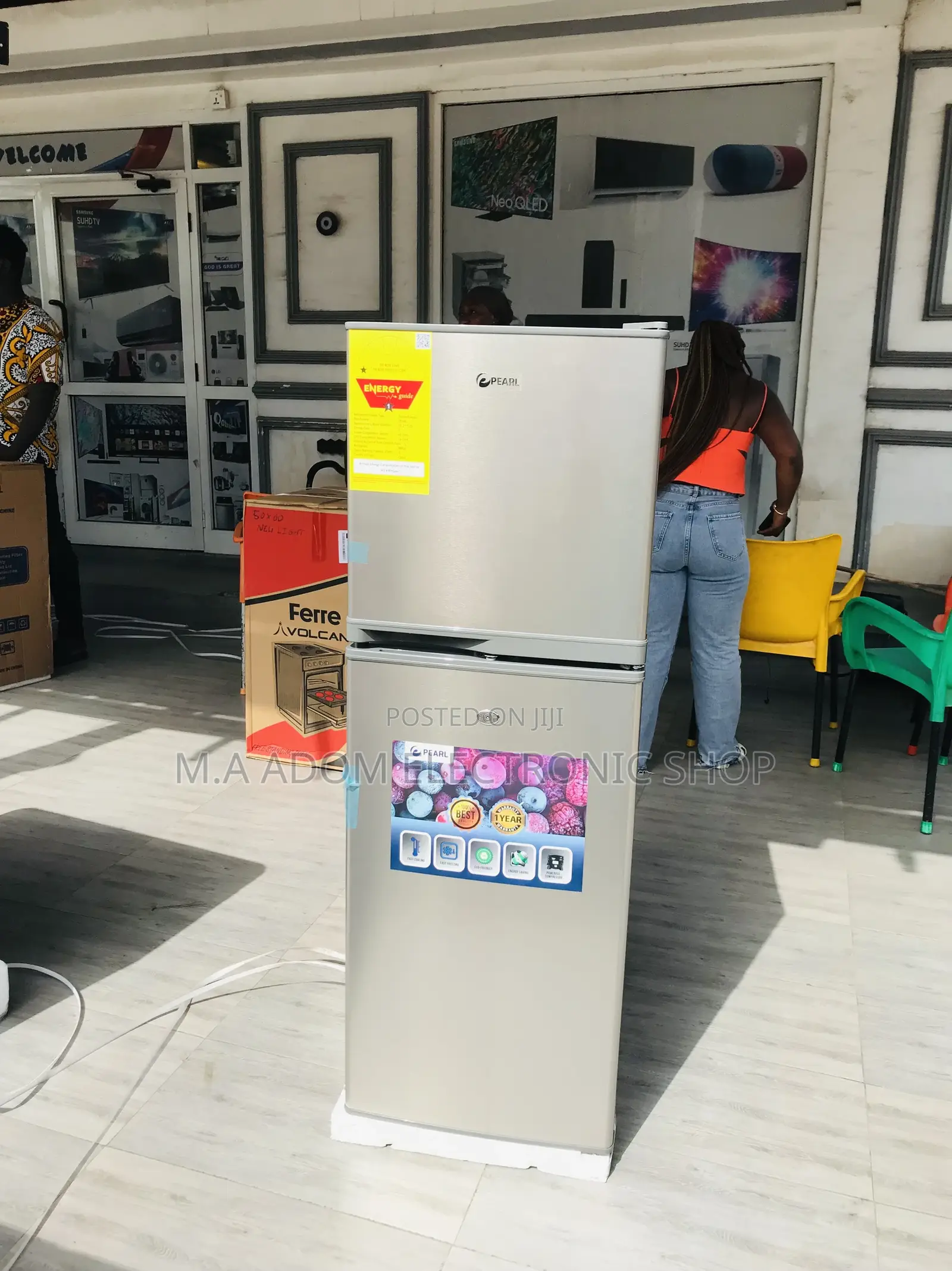 Classic Design Pearl Pf-172-2b 2 Door Refrigerator.