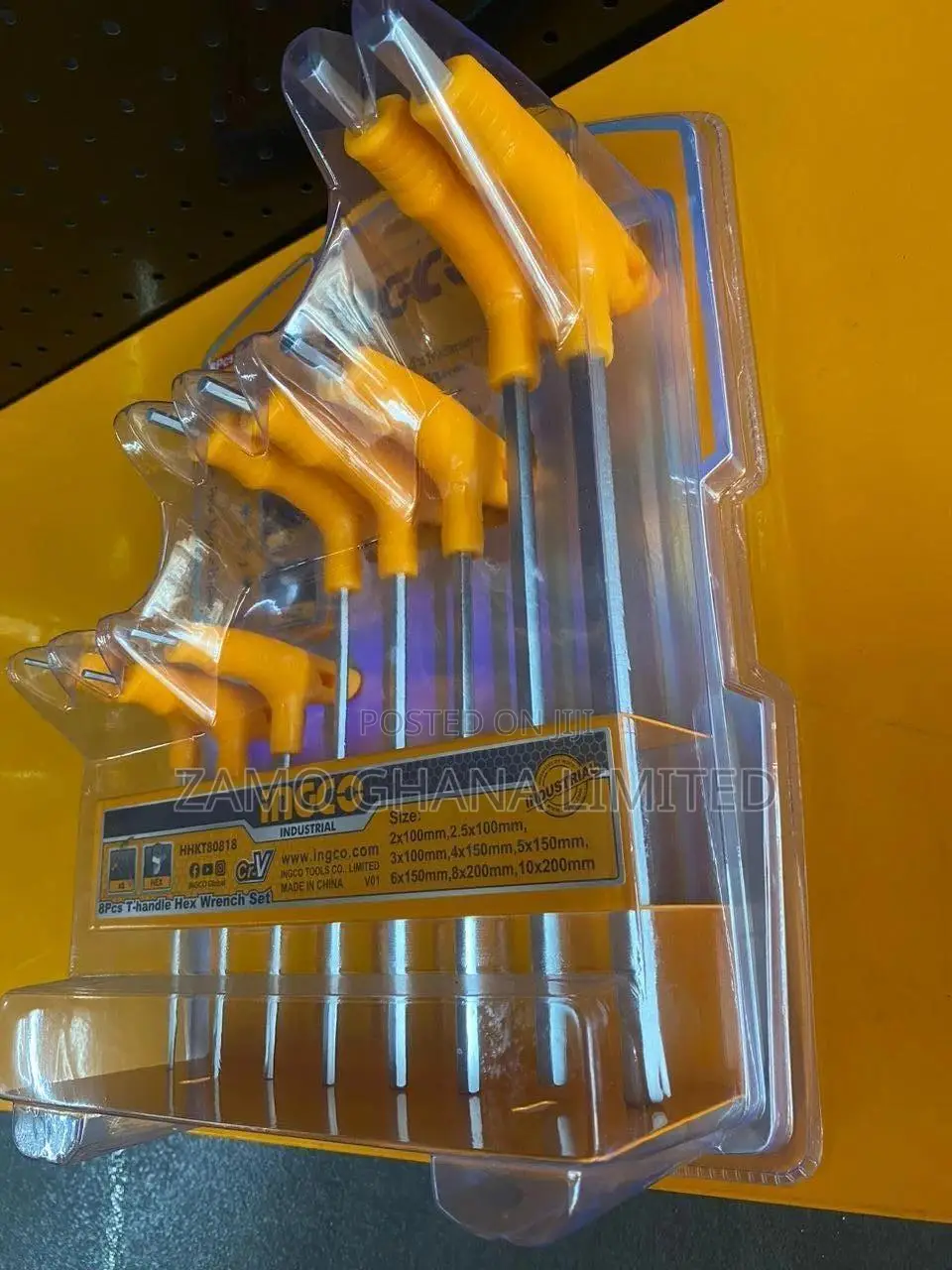 Ingco 8 PCS T-Handle Hex Wrench Set - Hhkt80818