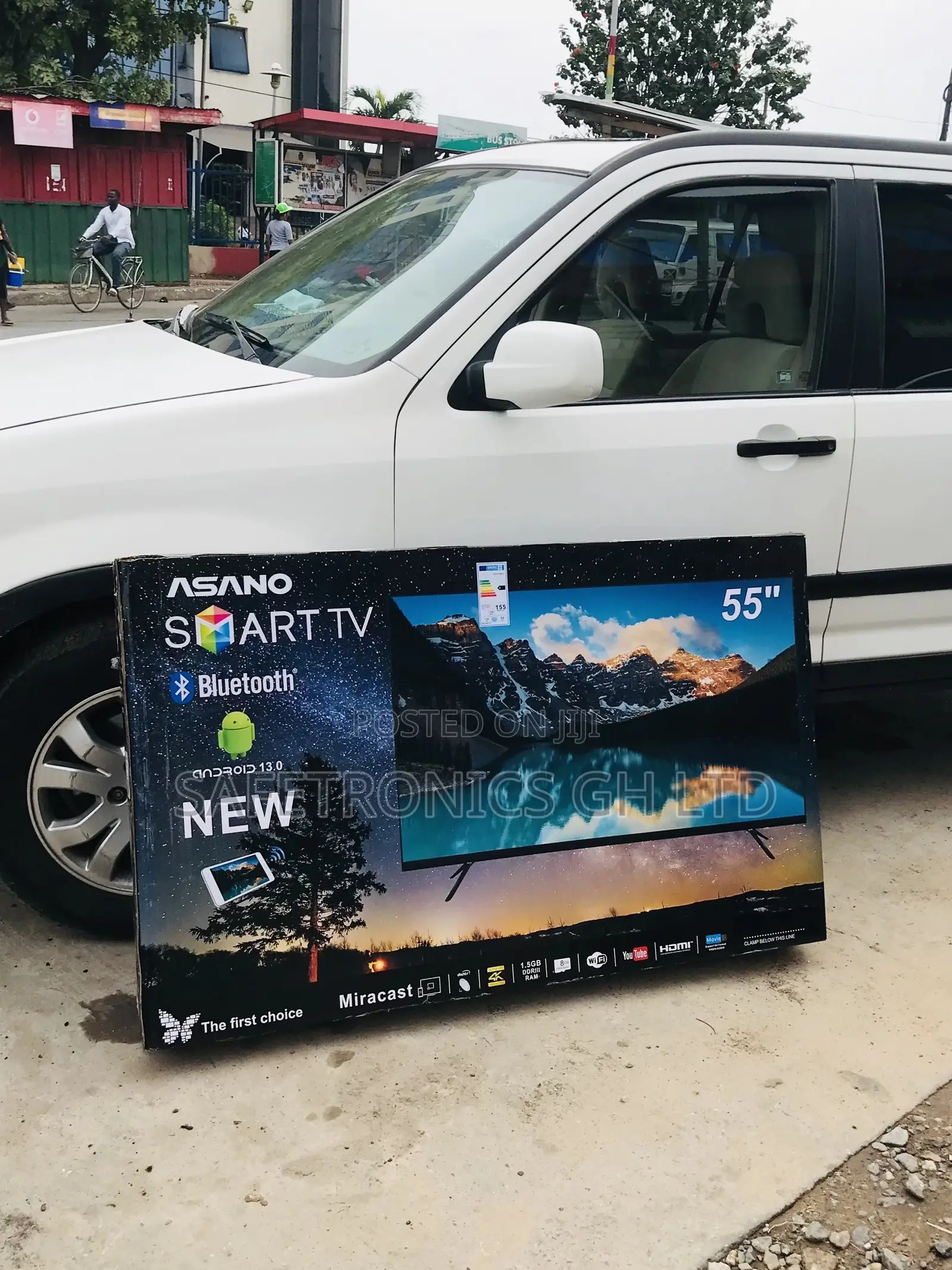 55 Inches Glossy UHD Black Electric Asano Smart UHD Tv
