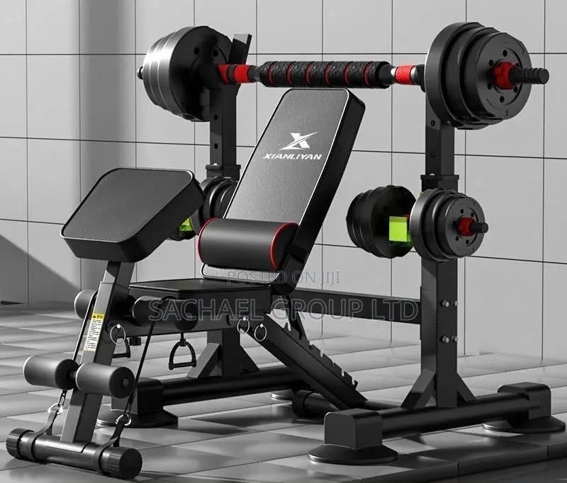 40kg + 20kg Dumbbell Bench and Press-Up Gym Set
