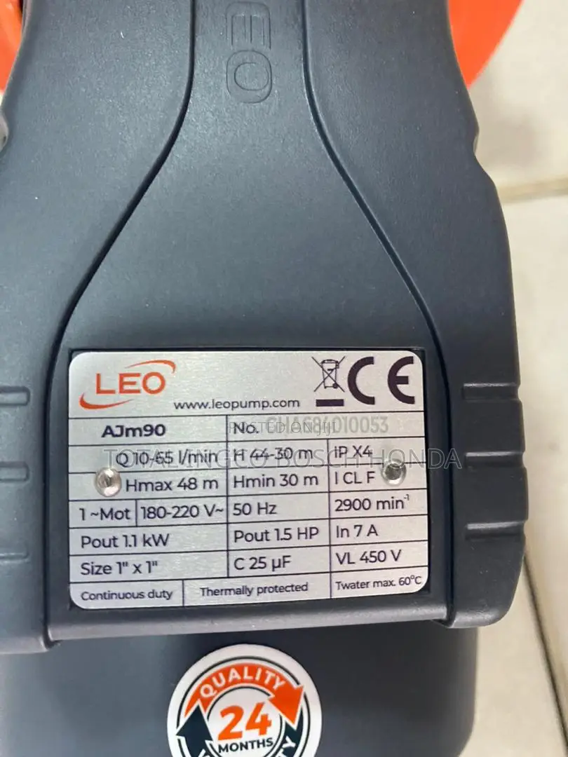 Water Pump + 1.5horse Power Leo Electric Pump