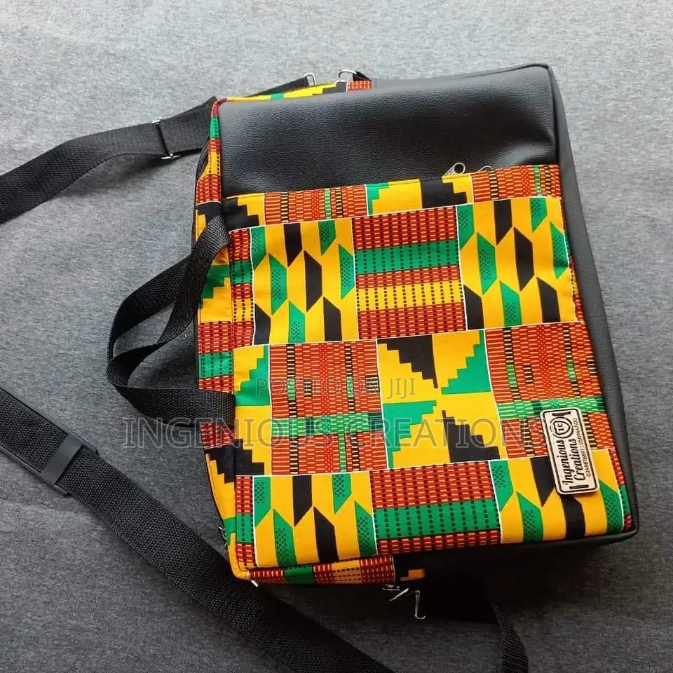 African Print /Leather Laptop Bag
