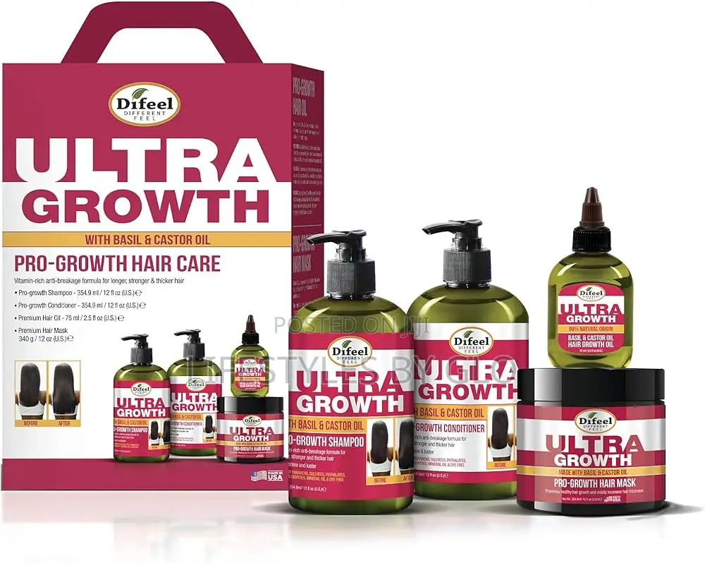 Difeel Ultra Growth Basil Castor Oil Pro Growth 5 Set