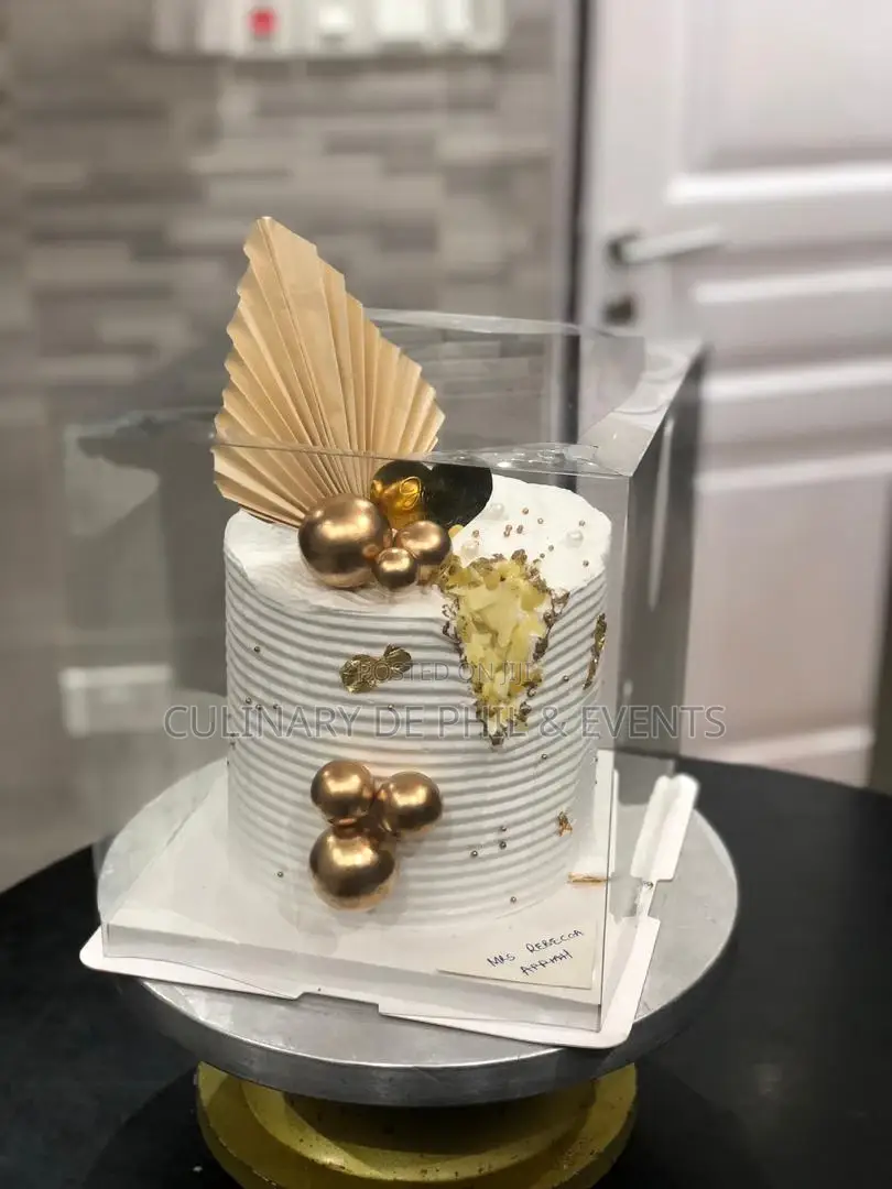 Gold and White Cake