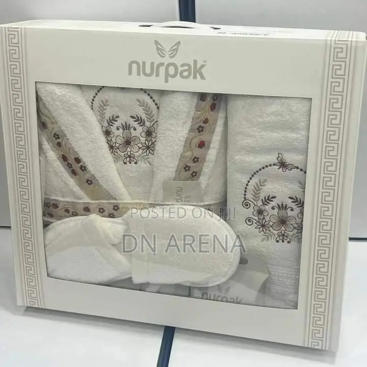 Unisex Robe Set Robe 2 Towels and One Bedroom Slippers Soap