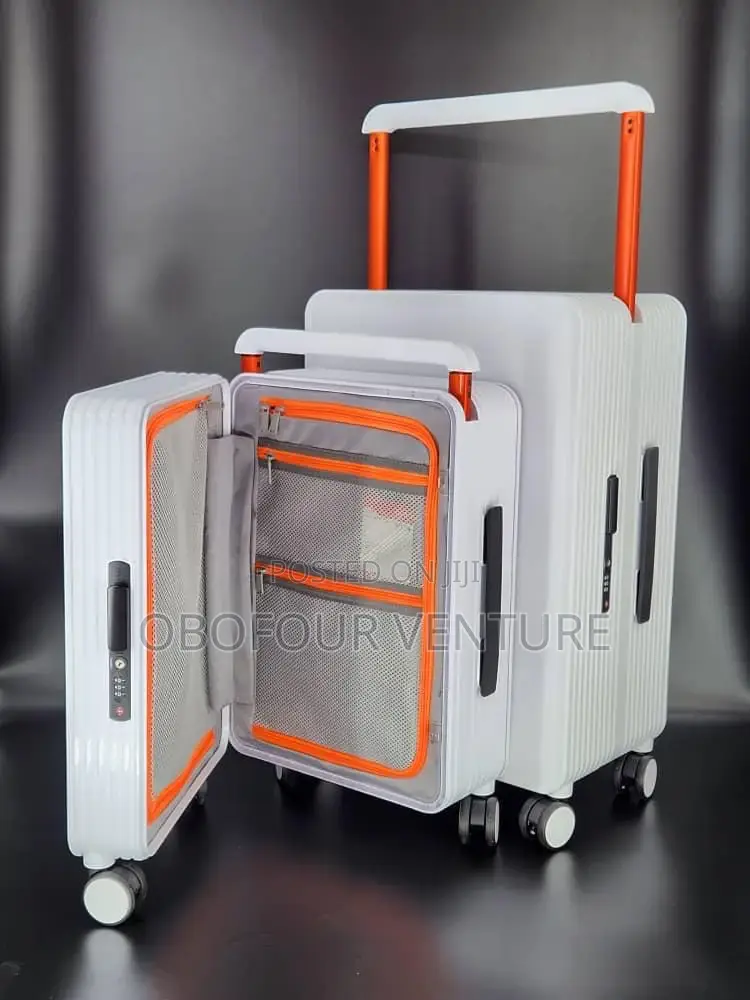-Engel! WHITE Zipless Luxury Designer Luggage 2in1 Set White