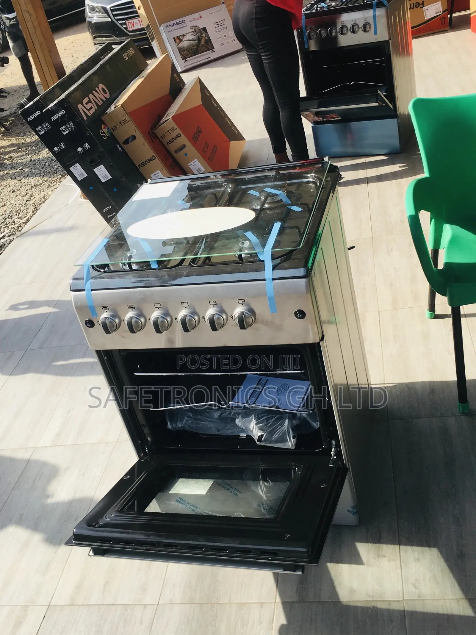 Ferre 4 Gas Cooker Oven With Grill 60x60 Gray
