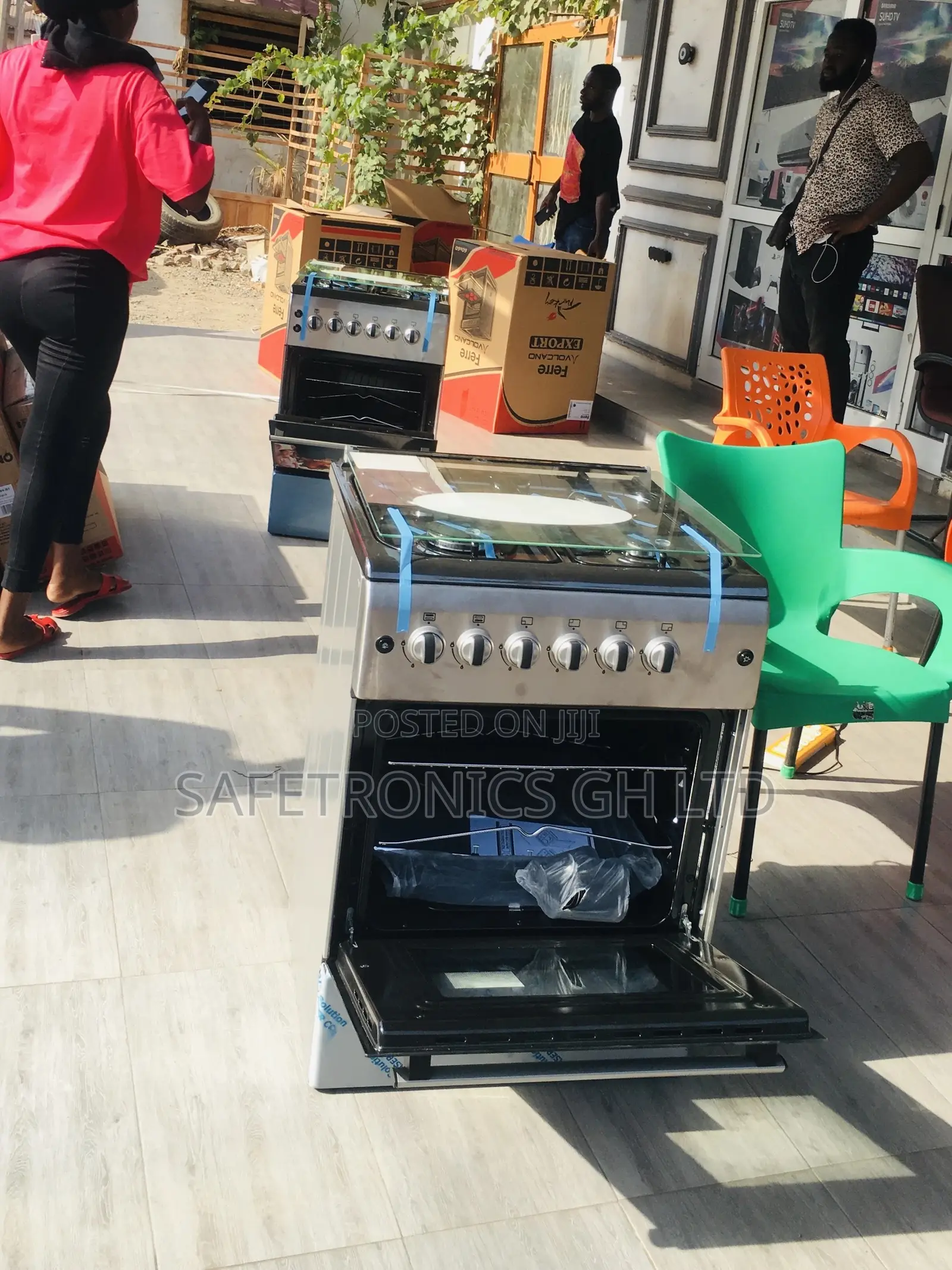 Glass Lid Ferre 4 Gas Cooker Oven With Grill 60x60
