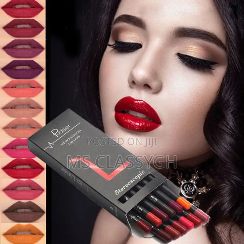 Pudaier 12pcs/Set Waterproof Lip/Eye Liner Pencil Long Lasti