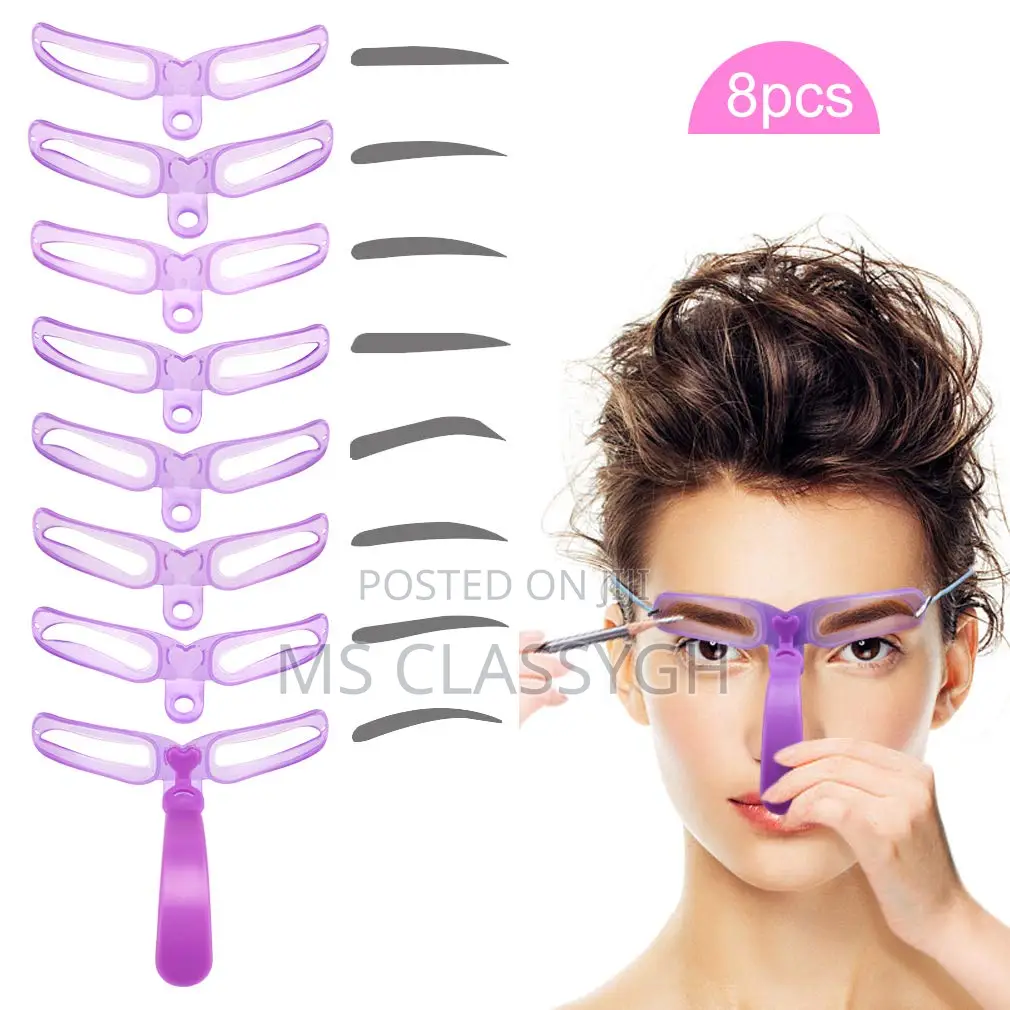 8 in 1 Reusable Eyebrow Stencil Beauty Makeup Brow Stamp Tem
