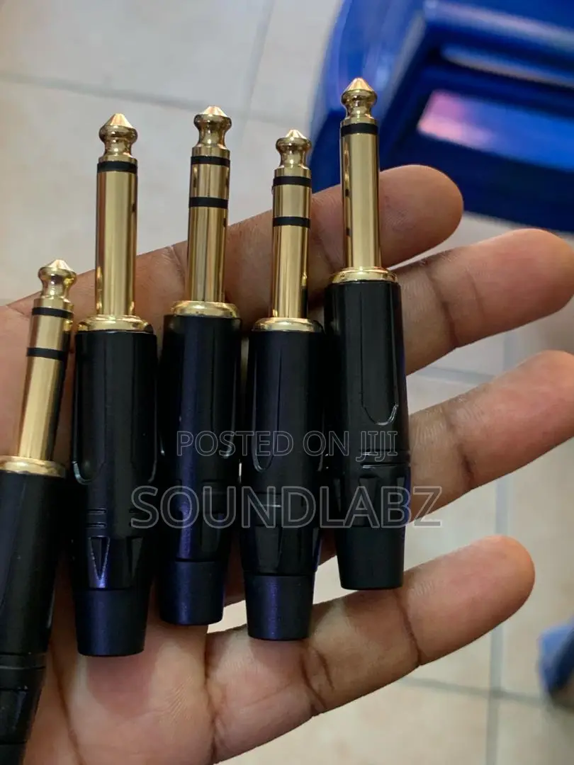 1PC 6.35mm Mono Stereo (1/4 In) Jack Male TRS Audio Plug