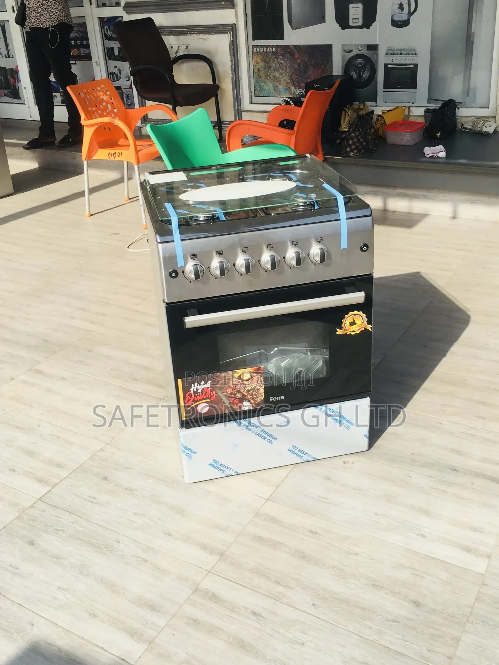 Ferre 4 Gas Cooker Oven With Grill 60x60 Gray