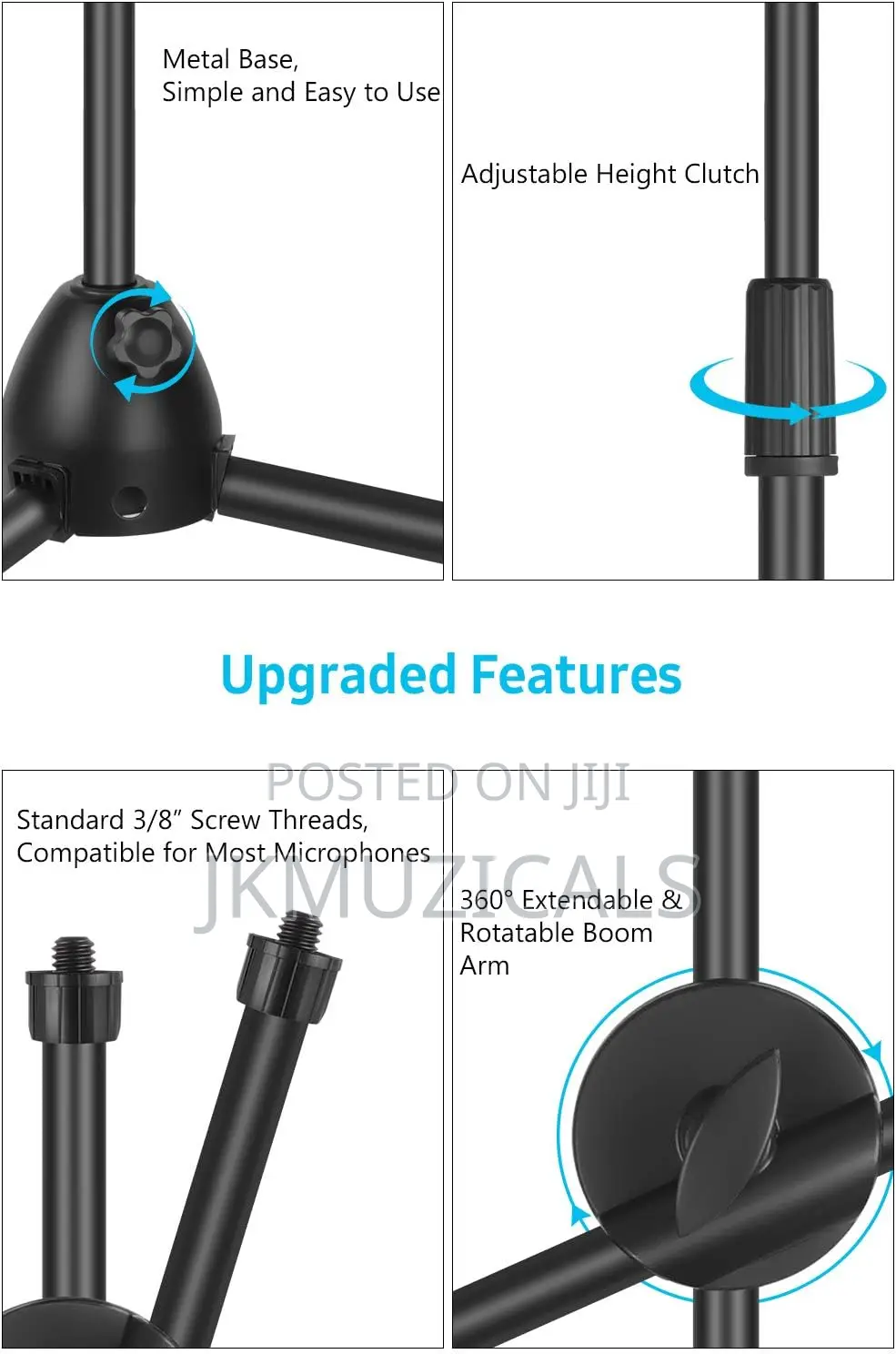 Jac Microphone Stand _ Tripod Mic Stand _ Boom Mic Holder