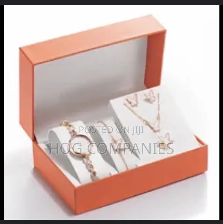 Ladies Jewelry Watch Bracelet Earrings Valentine Gift Box Set Package