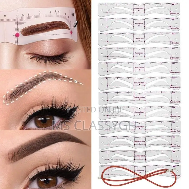 12styles/Set Eyebrow Stencil Set Reusable Brow Drawing Guide