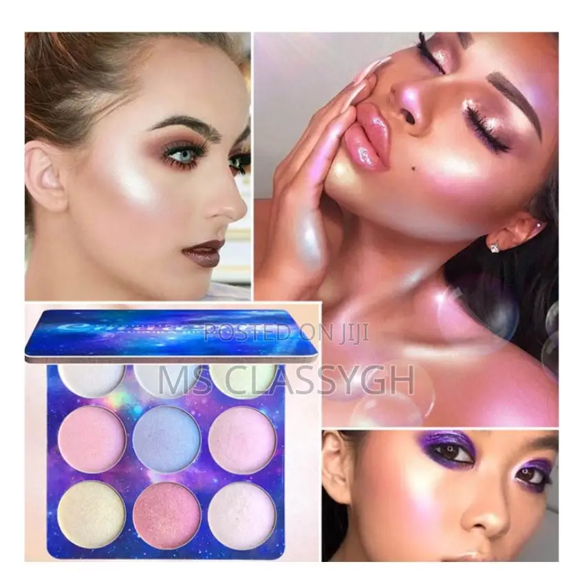 9 Colors Shimmer Eye Shadow Palette Luminous Red Make Up