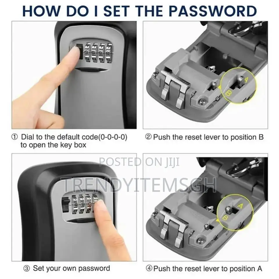 New Wall Mount Key Lock Box 4 Digit Password Security Lock