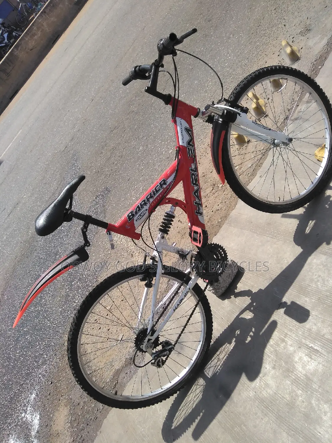 Red Double Shocks Bike