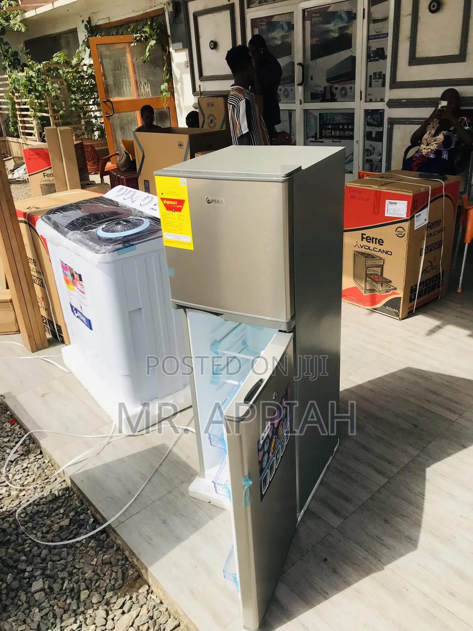Durable and Affordable Pearl Pf-172-2b 2 Door Fridge,Gray.