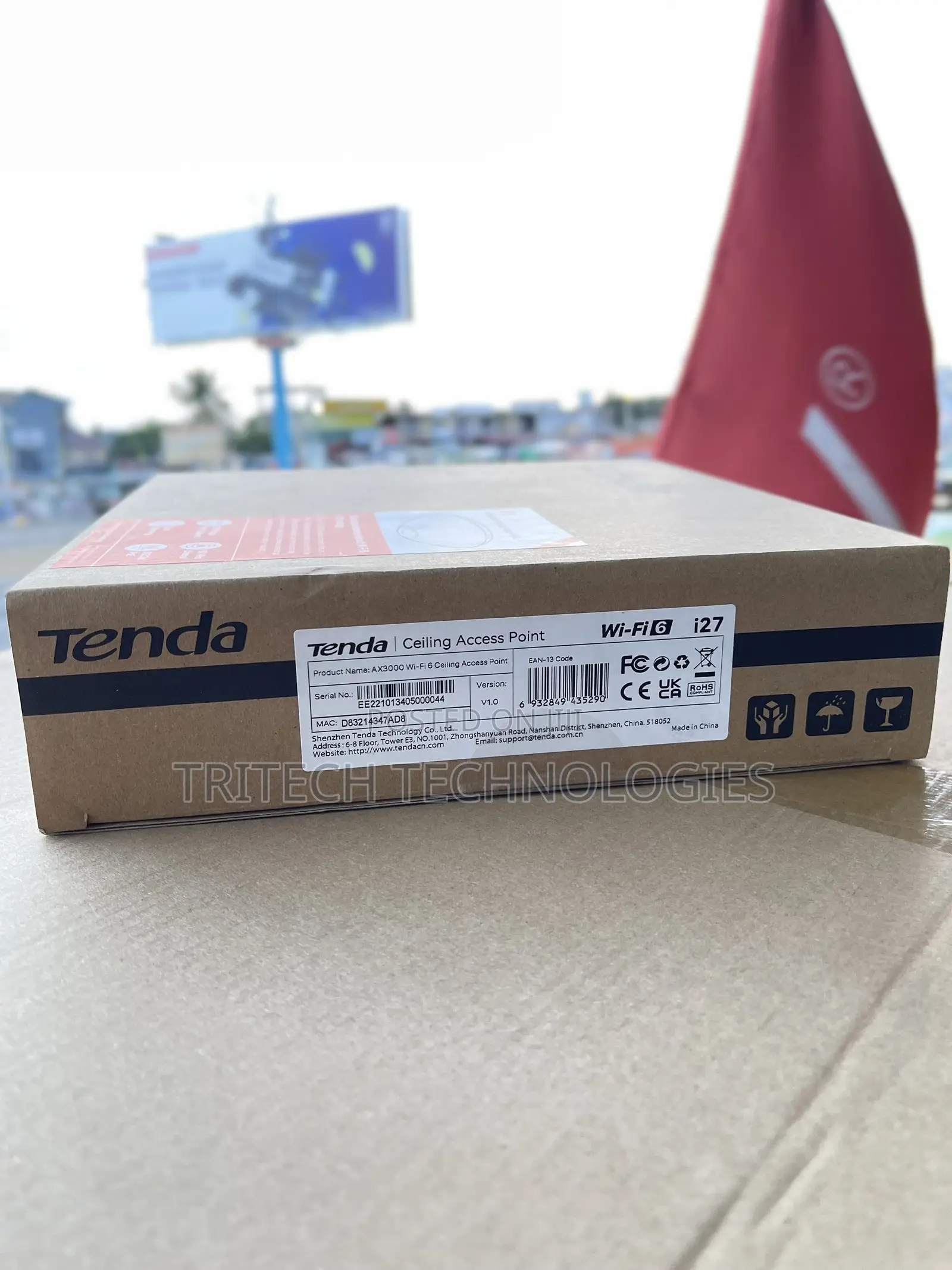 Tenda I27 Av3000 Wi-Fi 6 Ceiling Access Point Dual Band