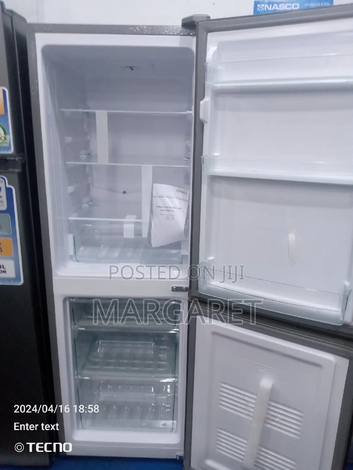 Nasco 170 Littres Double Door Fridge