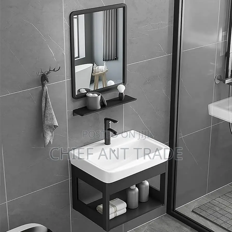 Cabinet Wash Hand Basin + Mirror. 4336