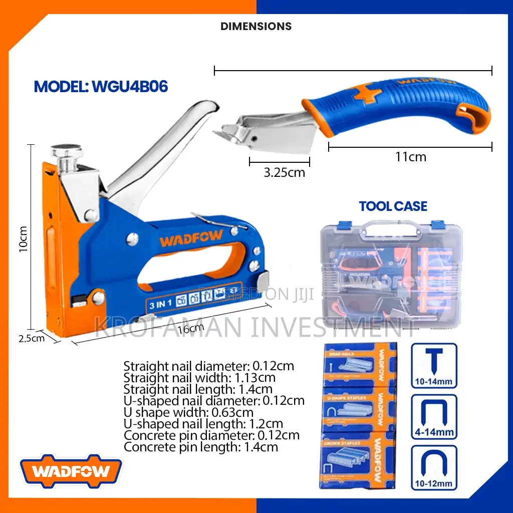 Wadfow WGU4B06 3 In 1 Staple Gun Set