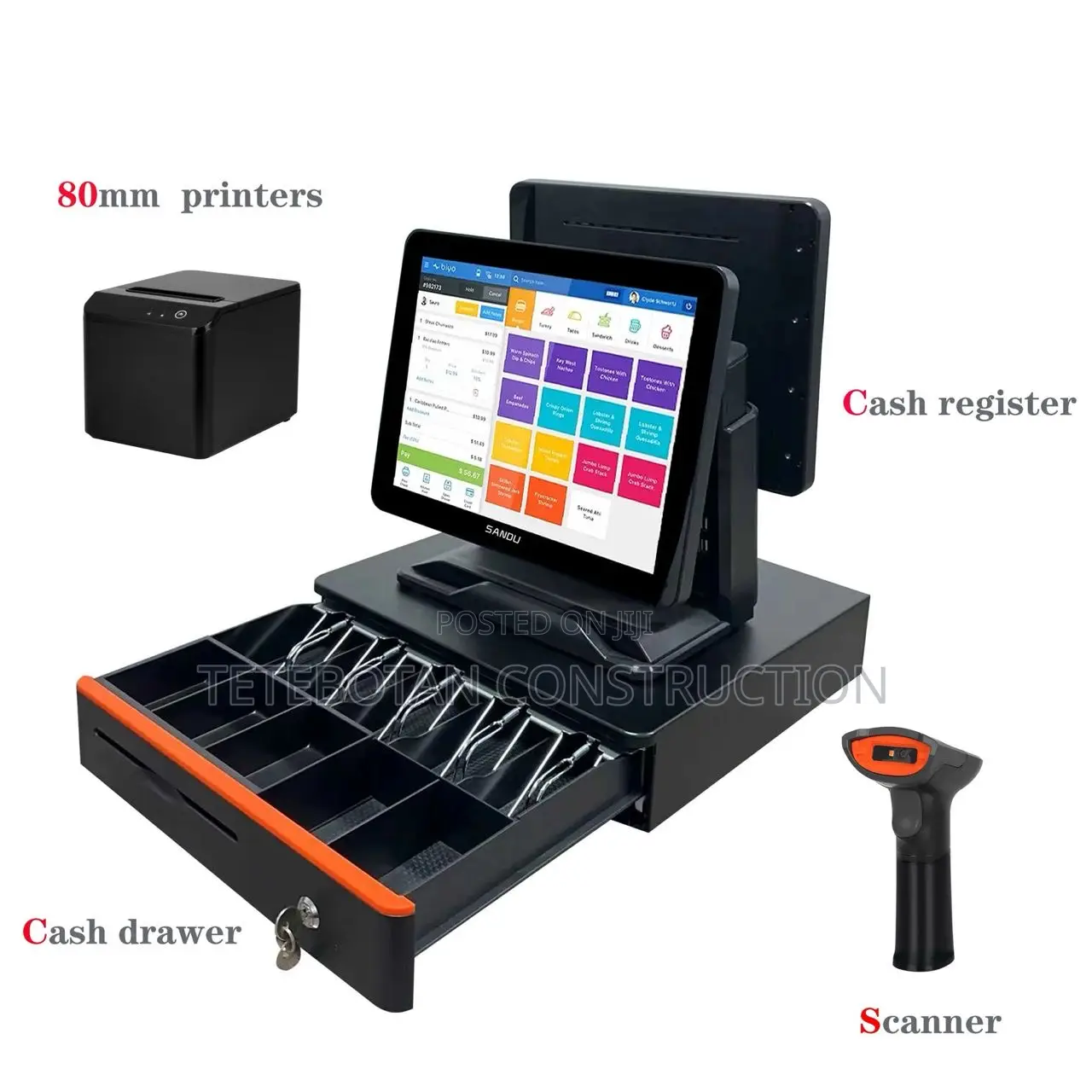 Double Single Screen With Peripherals Pos System for Sale