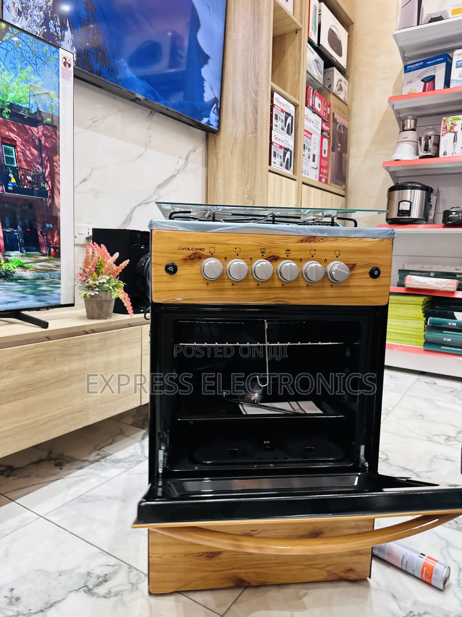 Wooden Like Gas Stove Grill 4burner Oven Grill