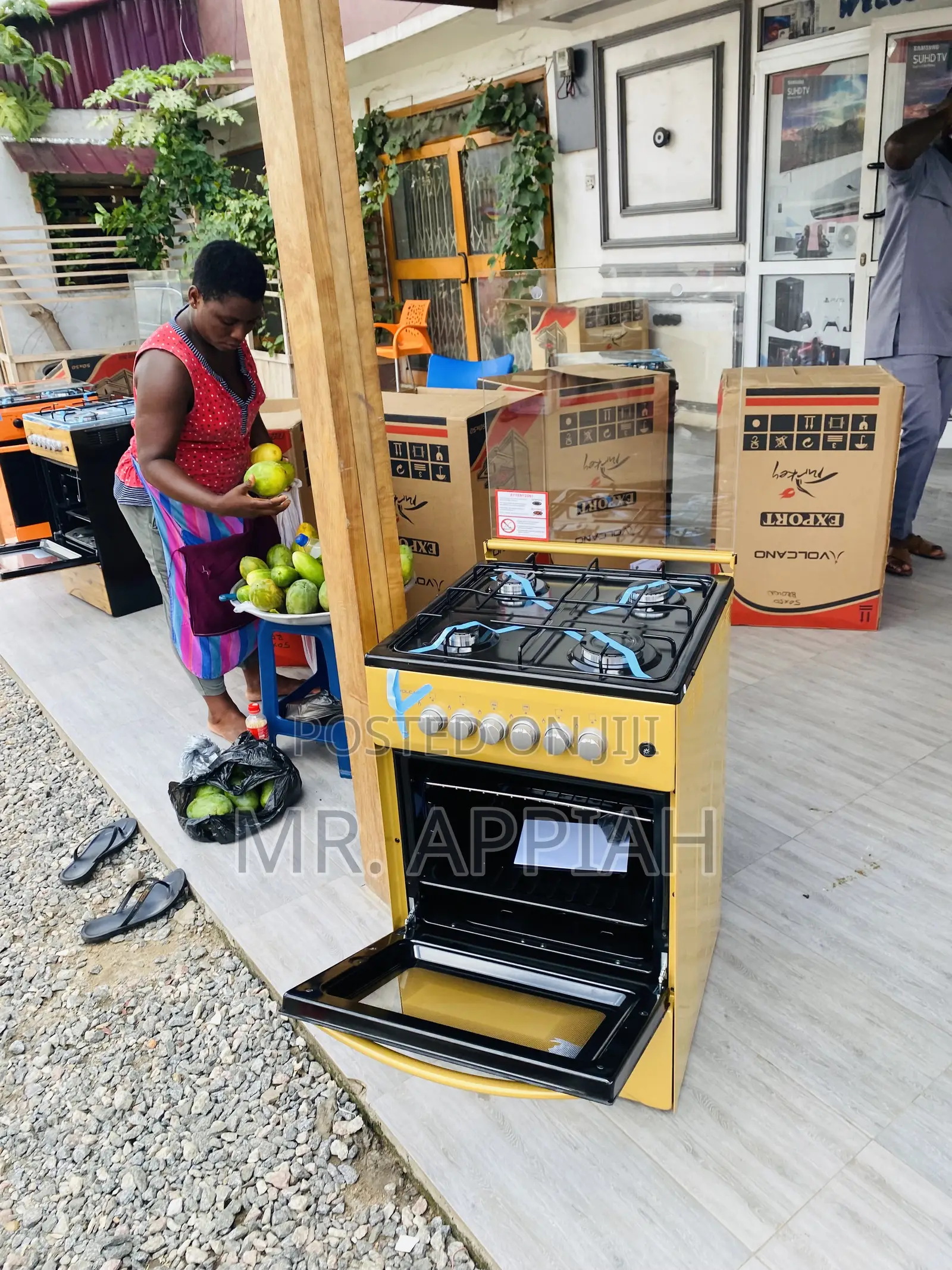 Original Volcano Oven and Grill 4 Gas Burner(50x50)Yellow.