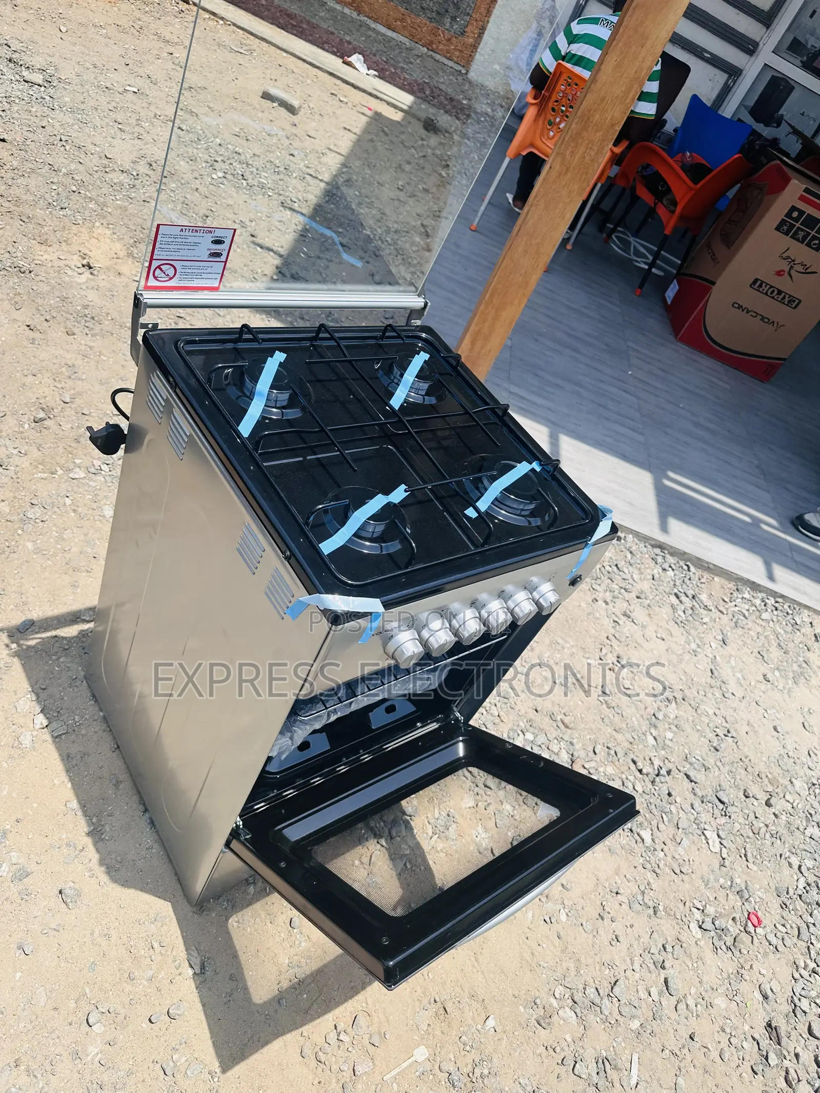 Available Sliver Gas Cooker Grill 4burner 50/50