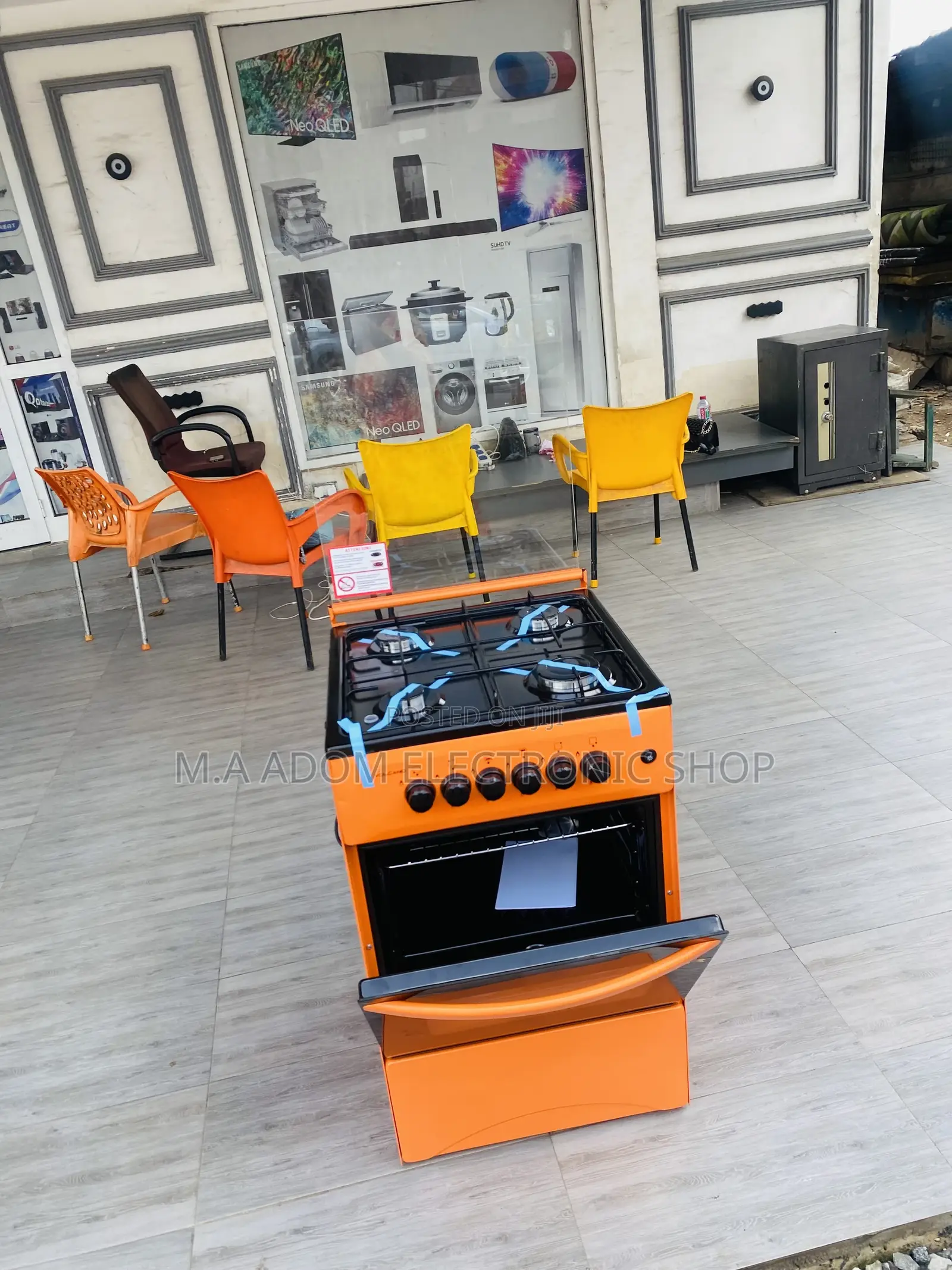 Authentic Volcano 50x50 4 Gas Burner + Oven and Grill,Orange