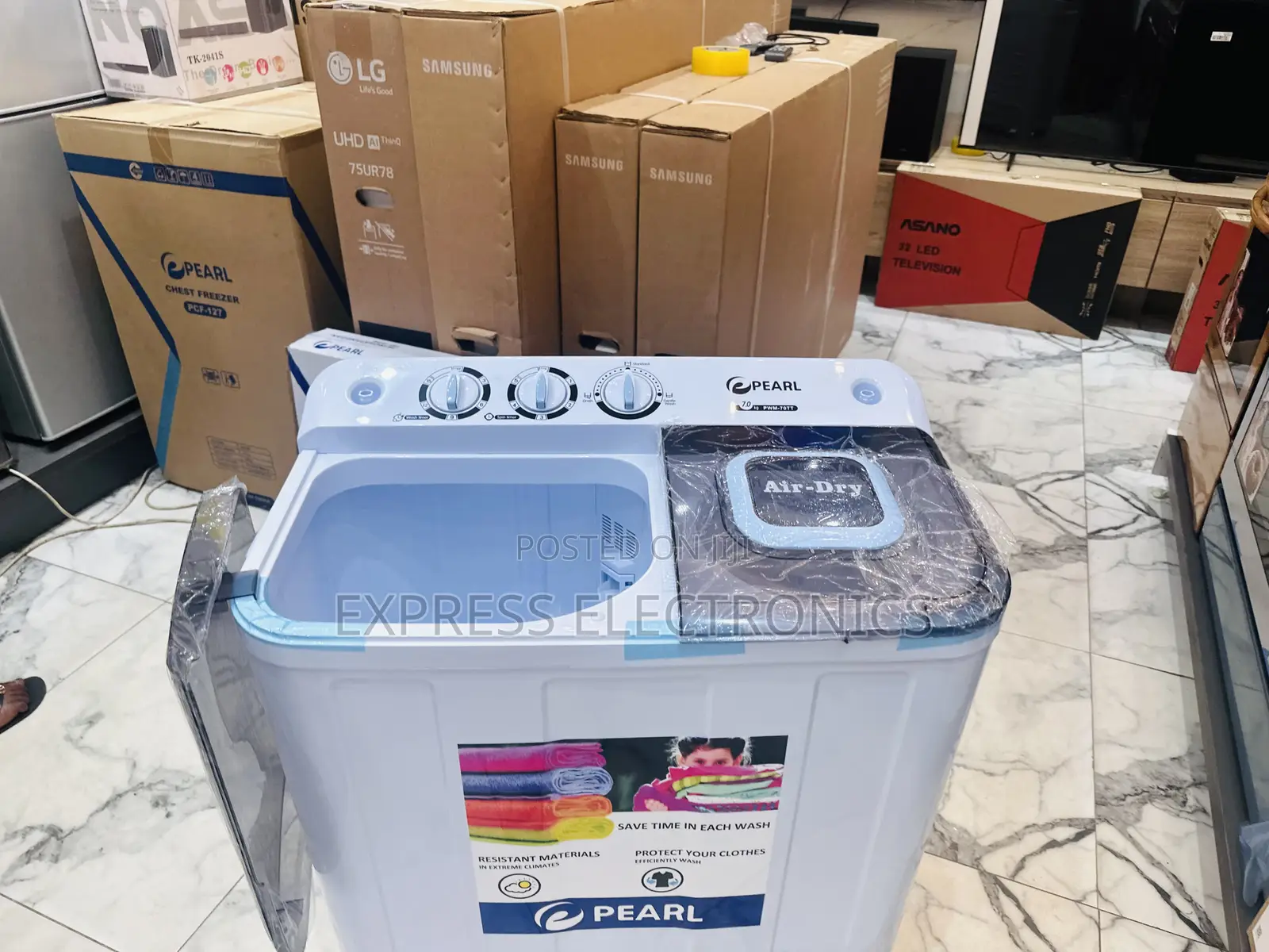 Low Noise Washer 7kg Topload Twintub Pearl
