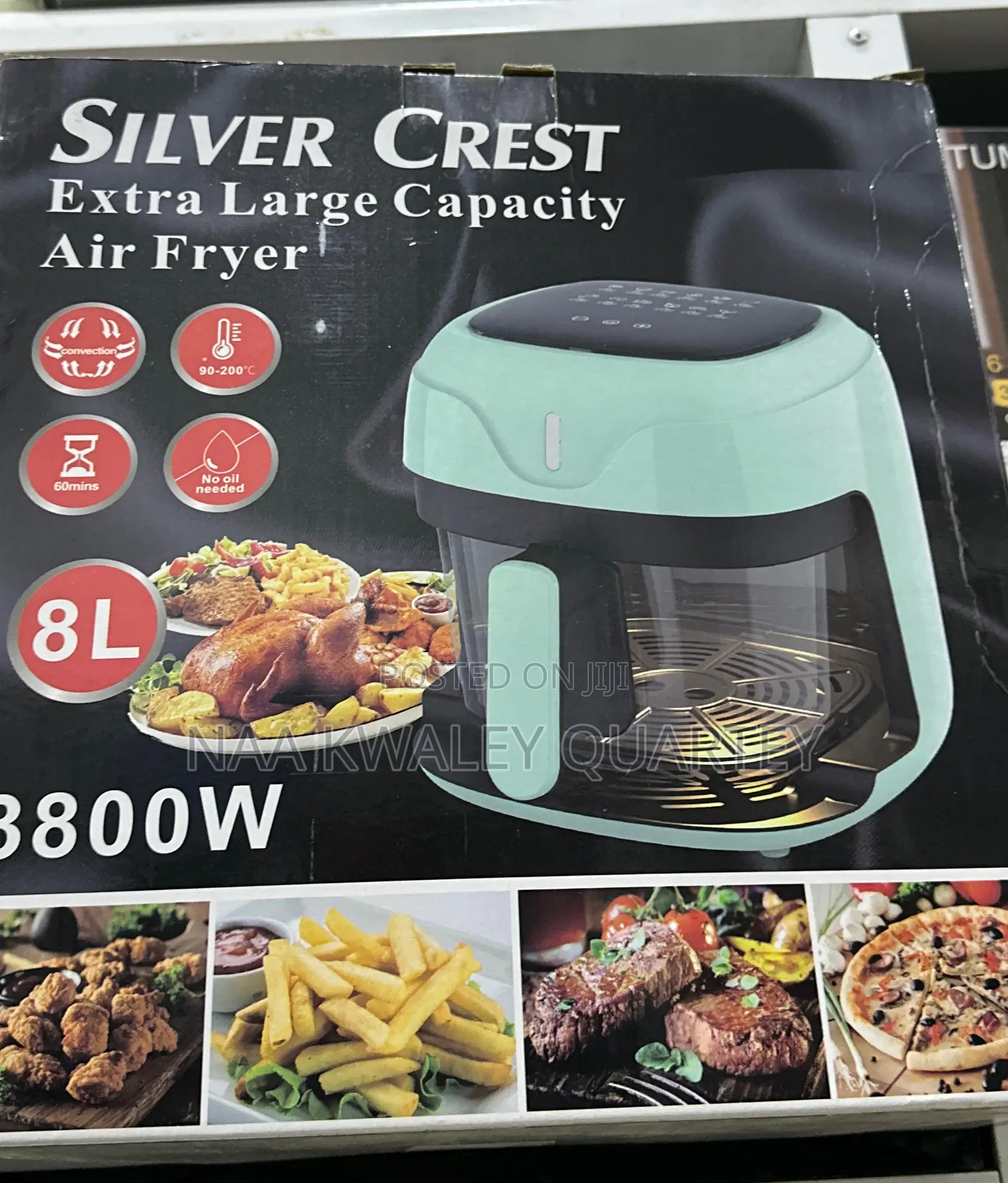8 Litres Visible Glass Air Fryer