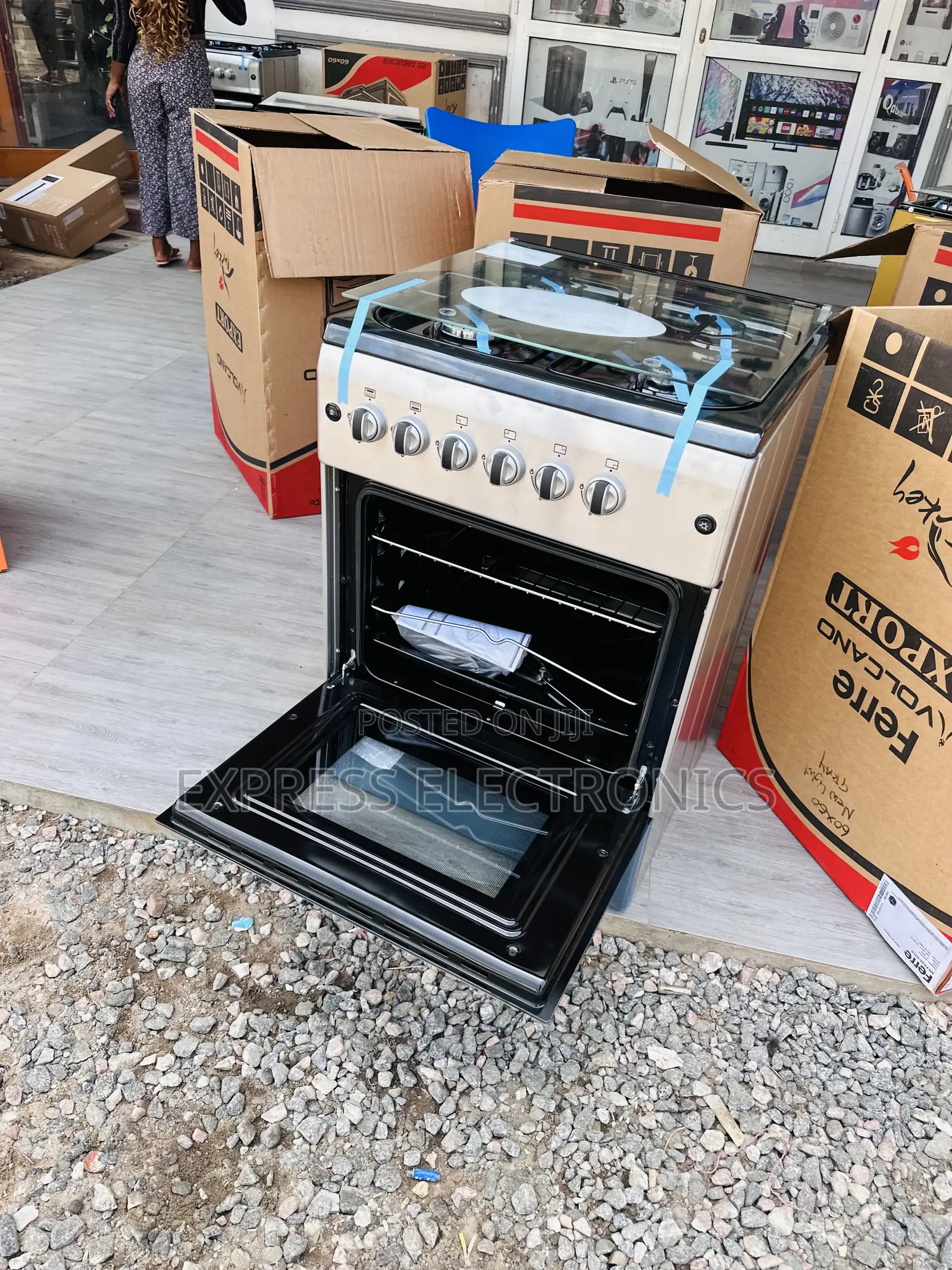 New Line 60/60 Gas Cooker Oven Grill 4burner Rotisserie