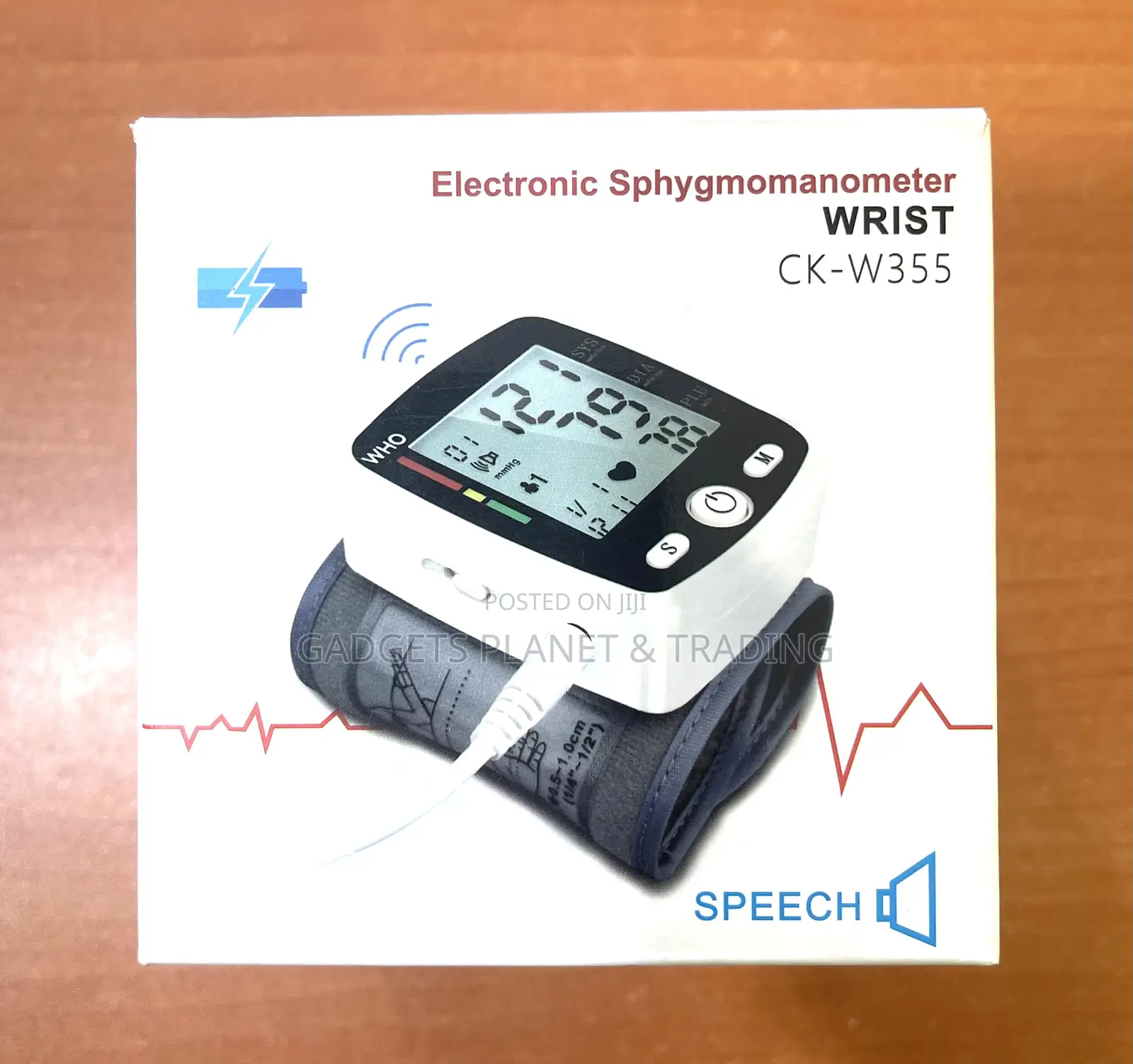 Wrist Electronic Blood Pressure Monitor Large Screen Display