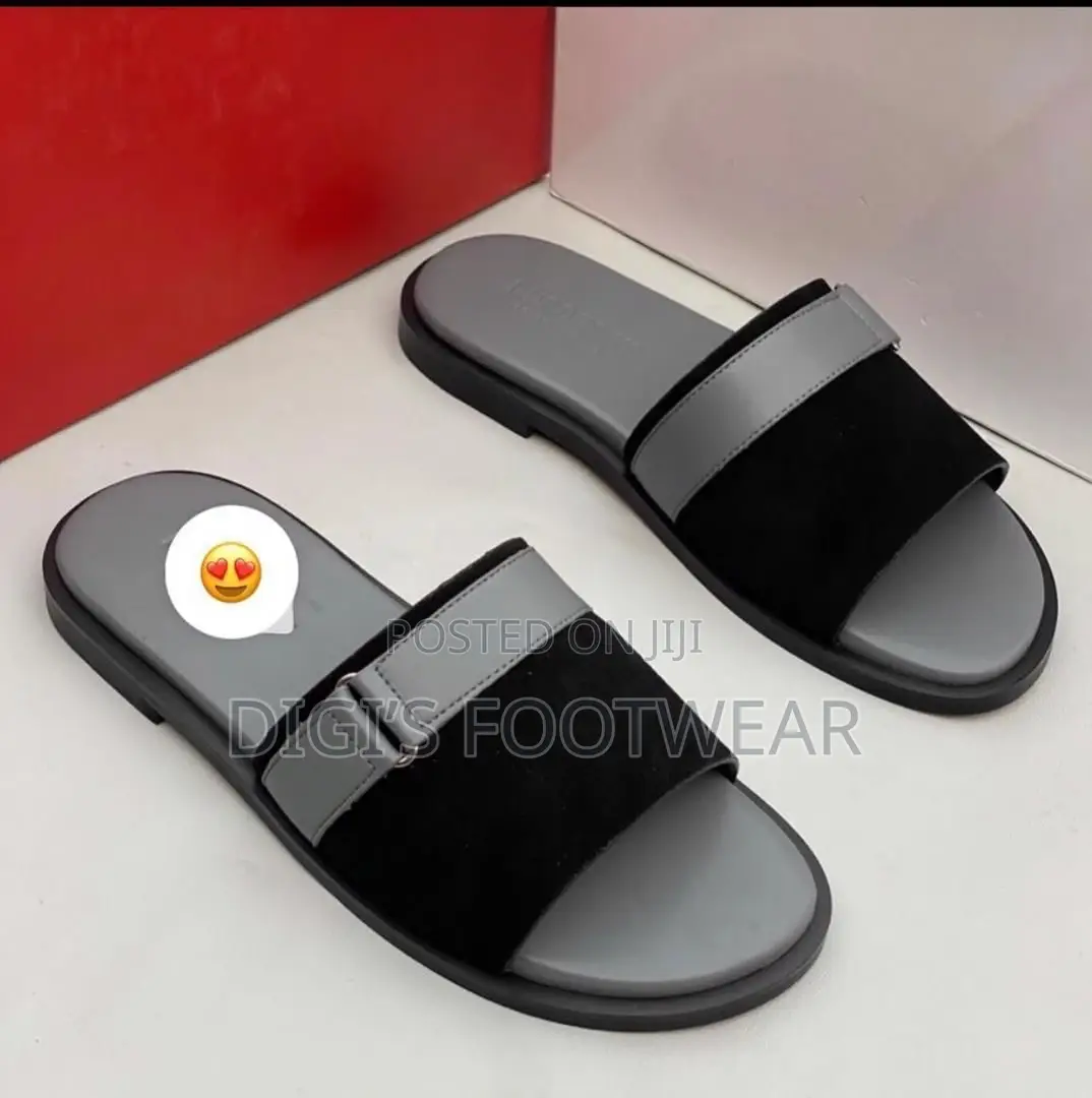 Black Suede Slipper With Ash Inner