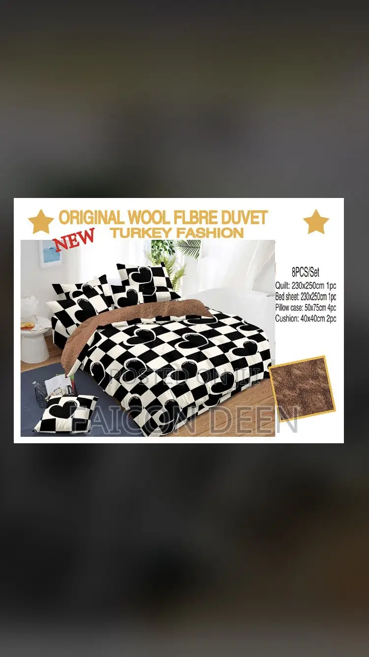 Superb High Quality Wool Cotton Fibre Duvet Set (8pcs Duvet