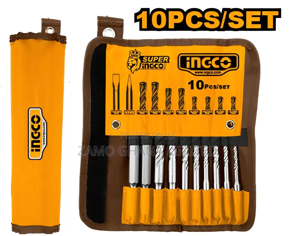 10 PCS Hammer Drill Bits and Chisels Set - Akd2101