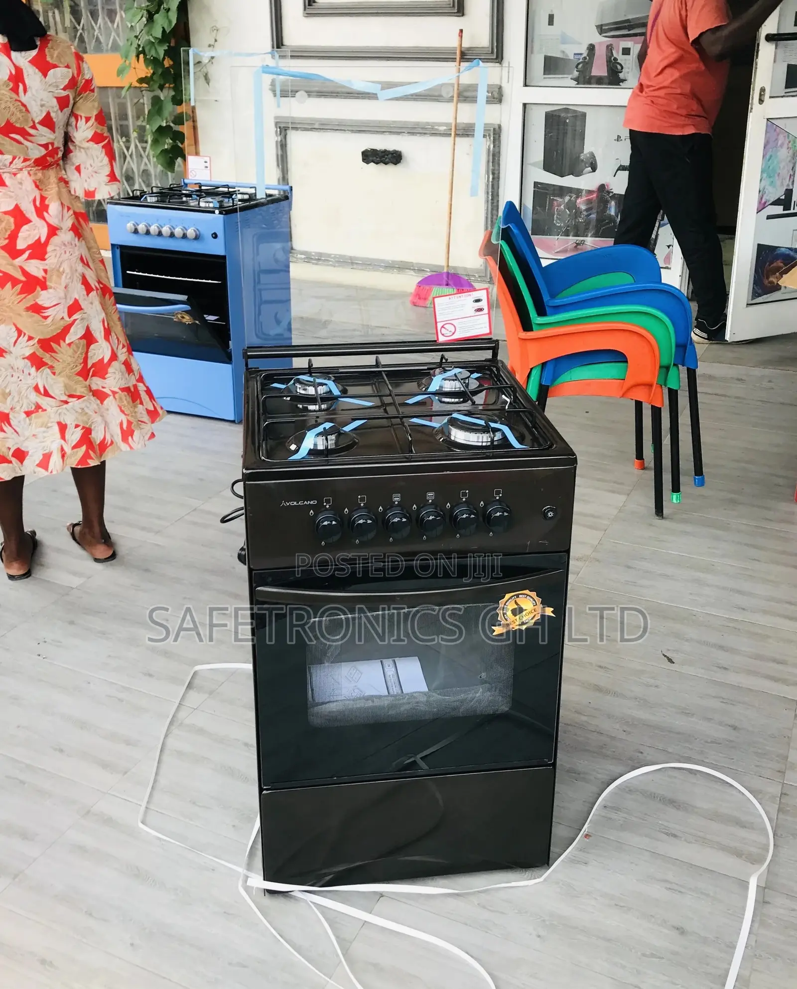 4 Gas Cooker Oven With Grill Volcano Glass Lid 50x50 Brown
