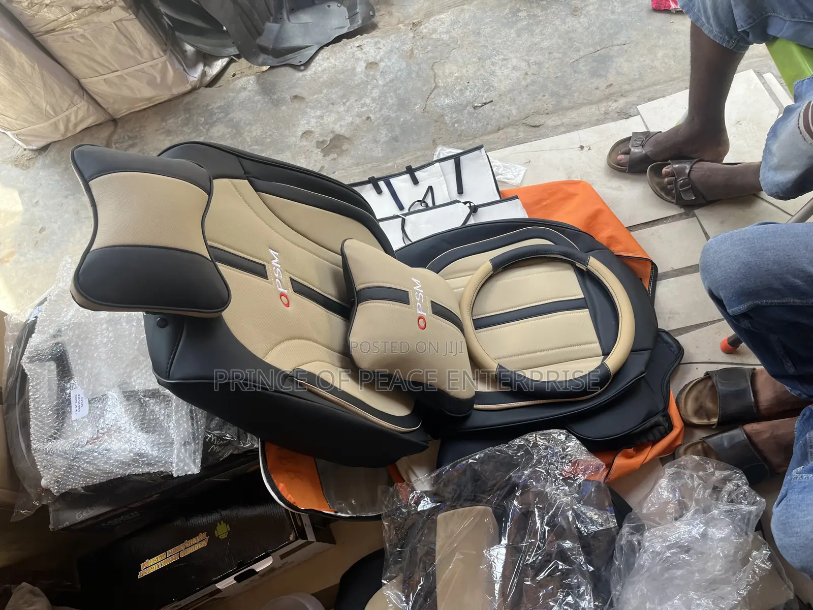 Complete Seat Covers Black and Beige Design (Free Delivery)