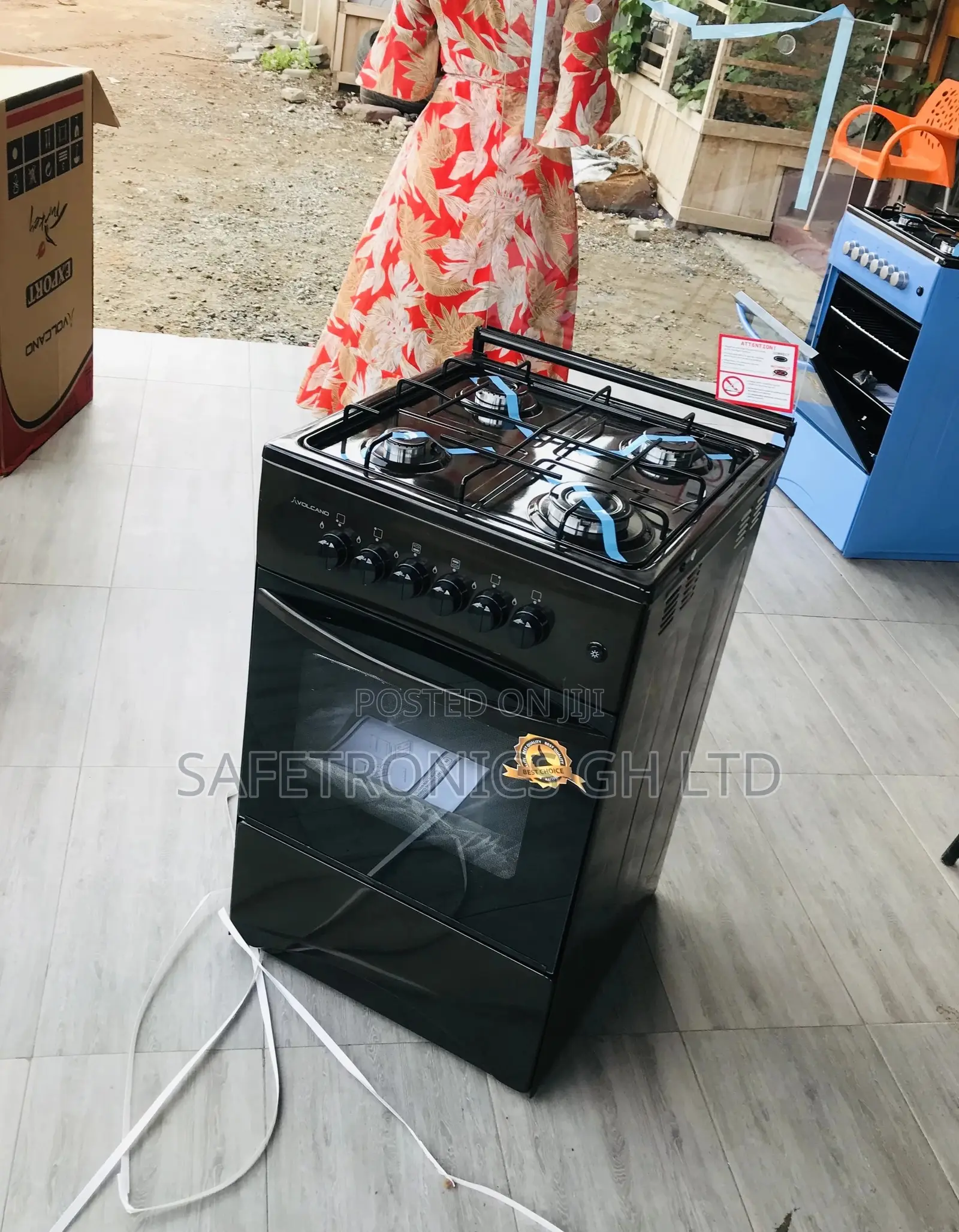 Oven With Grill 50x50 Volcano 4 Gas Cooker Glass Lid