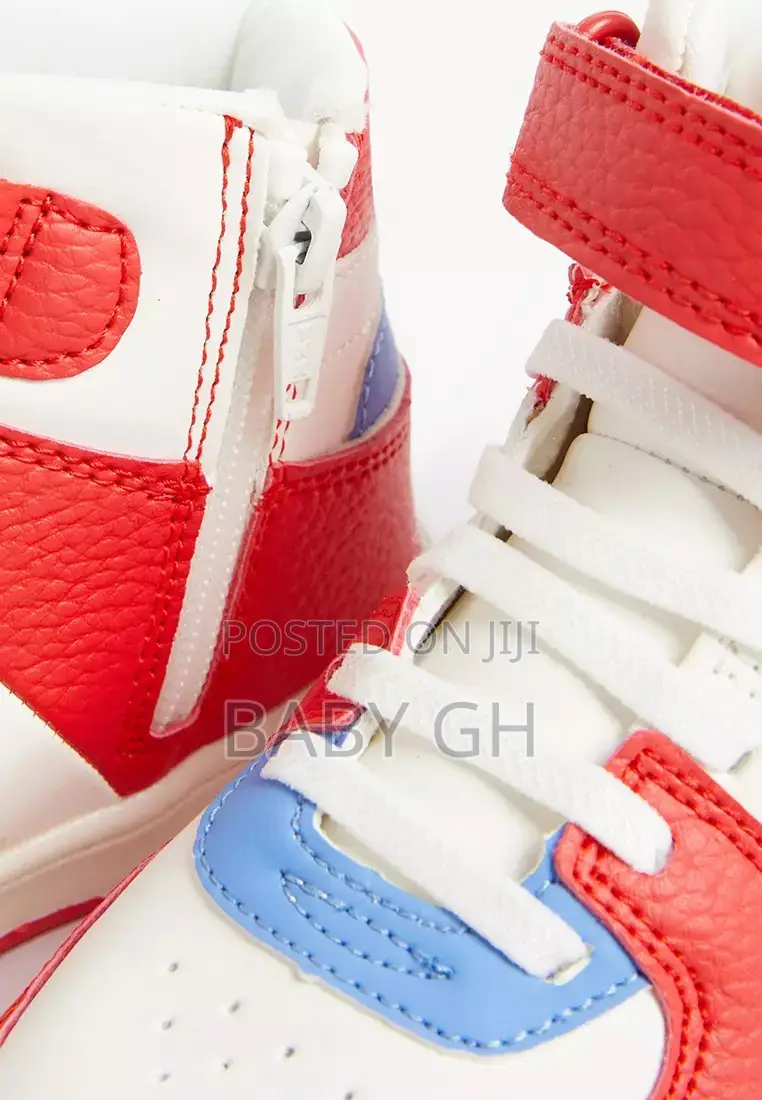 M S Red and White High Top Trainers