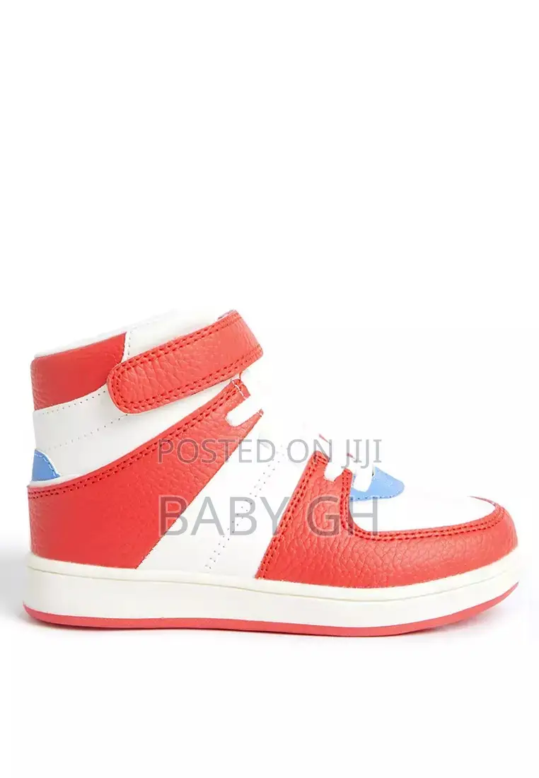 M S Red and White High Top Trainers