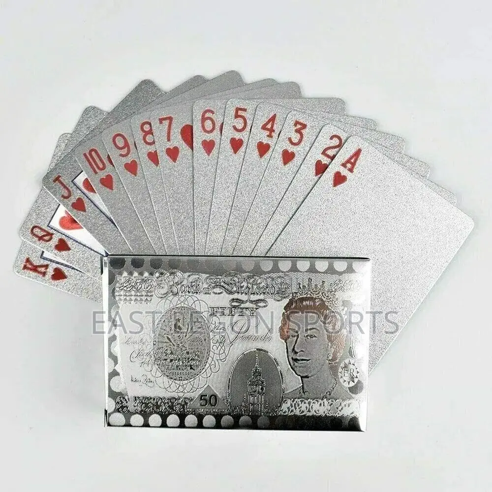 Playing Cards Plastic Poker Spa Game Cards Silver