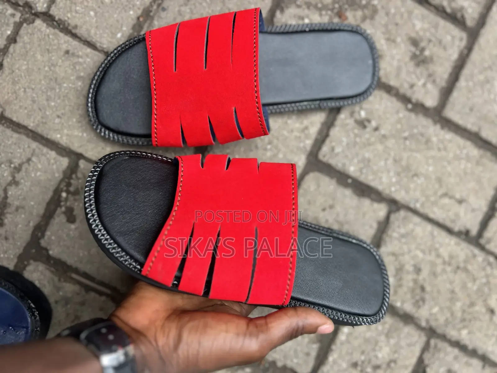 Black and Red Combo Slippers