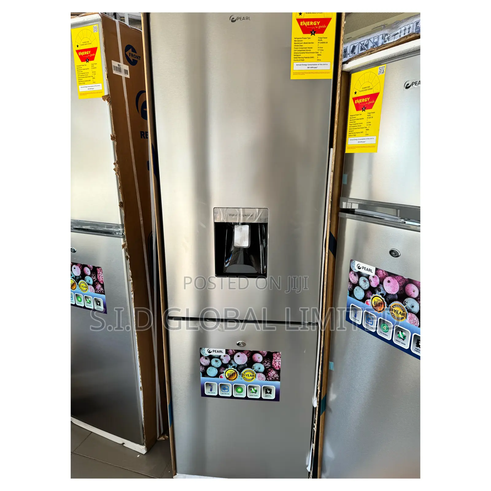 Pearl 251ltr Double Door Bottom Freezer Fridge PF-334BWD-2B