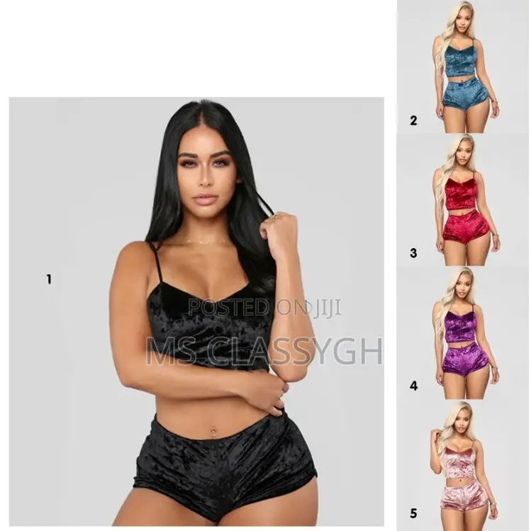 2 Pieces Pyjamas Women Solid Soft Sexy Nightwear Suit Velvet