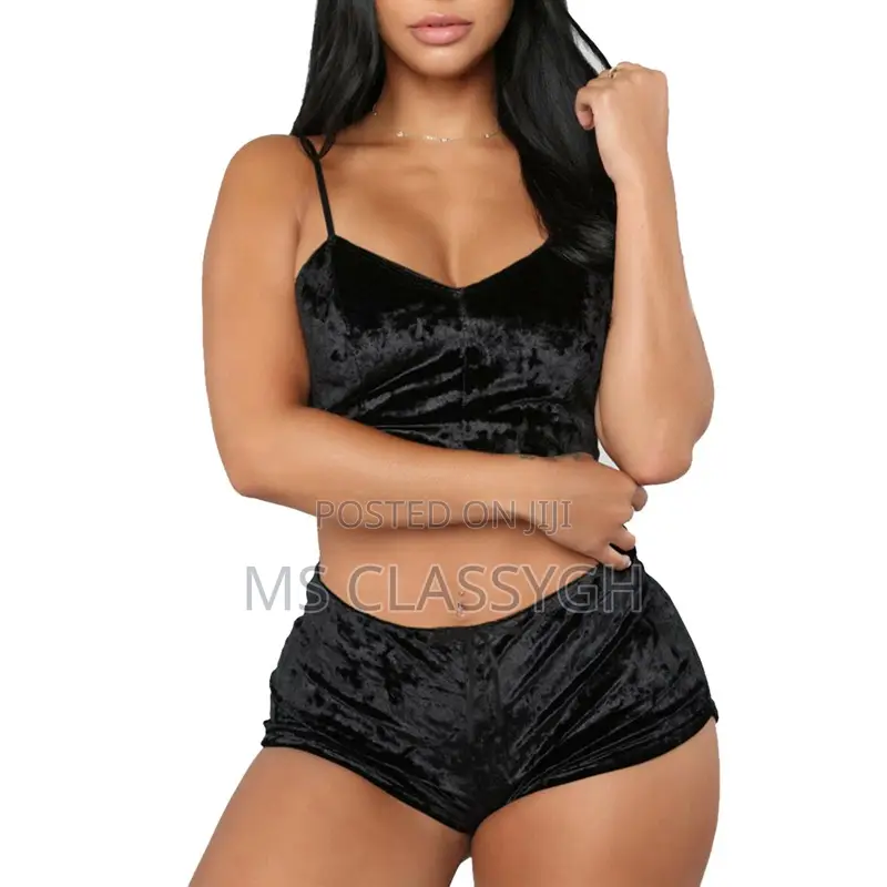 2 Pieces Pyjamas Women Solid Soft Sexy Nightwear Suit Velvet